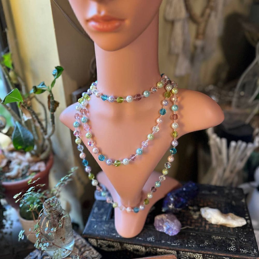 Pearl Crystal Extra Long Necklace